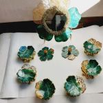 ست هفتسین رزینی کار شده با ورق طلا | JCHK-6944