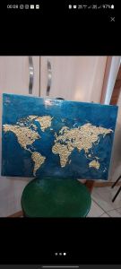 تابلو دکوراتیو نقشه جهان  | JCHK-7102