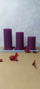 ست شمع و سینی سنگ مصنوعی | JCHK-7126