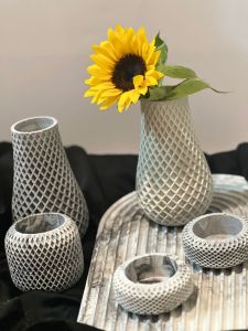 ست ۴ تیکه سینی و گلدان و جاعودی و وارمر | JCHK-7210