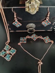 ست زیور آلات فیروزه کوبی | JCHK-7354