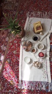 رانر ژوردوزی وگلدوزی شده ، ریشه دار  | JCHK-7464