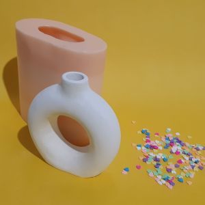 قالب سیلیکونی گلدان دوناتی ۱۷ سانتی | JCHK-7536