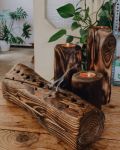 ست جاعودی جاشمعی چوبی مدل  روستیک  | JCHK-7789