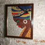 تابلو معرق کاشی طرح زن آفریقایی | JCHK-7953