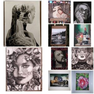 نقاشی سیاه قلم وپاستل