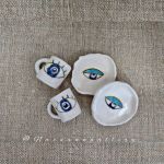 فنجان سرامیکی مجموعه دوعددی طرح چشم نظر | JCHK-8552