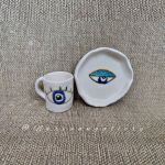 فنجان سرامیکی مجموعه دوعددی طرح چشم نظر | JCHK-8552