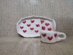 فنجان و سینی سرامیکی طرح قلب | JCHK-8558