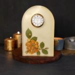 ساعت رومیزی تمام رزین مدل گل رز طبیعی | JCHK-8820 ساعت رومیزی تمام رزین مدل گل رز طبیعی | JCHK-8820
