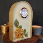 ساعت رومیزی تمام رزین مدل گل رز طبیعی | JCHK-8820 ساعت رومیزی تمام رزین مدل گل رز طبیعی | JCHK-8820
