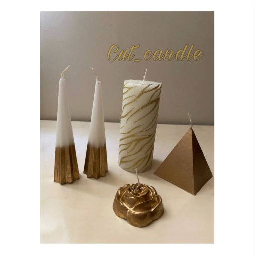 شمع دستساز معطر رنگ طلایی | JCHK-4245