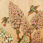 قاب آینه چوبی نقاشی‌شده با دست | JCHK-8609