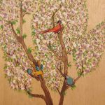 قاب آینهٔ چوبی نقاشی‌شده با دست  | JCHK-8610