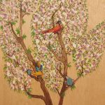 قاب آینهٔ چوبی نقاشی‌شده با دست  | JCHK-8610