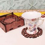 زیر لیوانی چوبی  | JCHK-8634