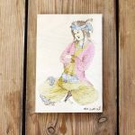 قاب آینهٔ چوبی نقاشی‌شده با دست  | JCHK-8636