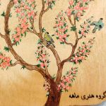 قاب آینهٔ چوبی نقاشی‌شده با دست  | JCHK-8638