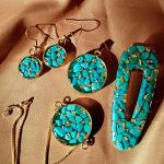  ست فیروزه / اکسسوری رزینی