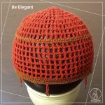 کلاه توری قلاب بافی عنابی و قهوه ای با خرج کار | JCHK-8772