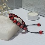 دستبند چرم و مهره | JCHK-11341