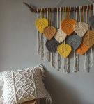 آویز دیواری مکرمه طرح پاییزی | JCHK-4606