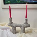 شمعدان دو شاخه رومیزی دست ساز | JCHK-9166