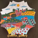 دیوارکوب سفالی با طرح خانه های رنگین2 | JCHK-2255