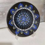 دیوارکوب سفالی دایره ای تکنیک نقطه کوبی | JCHK-9396