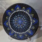 دیوارکوب سفالی دایره ای تکنیک نقطه کوبی | JCHK-9396