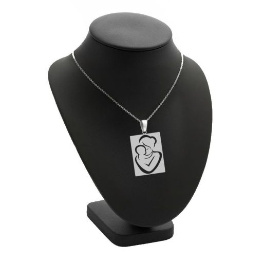 آویز مادرم ، بچه و زنجیر نقره روز مادر | JCHK-16270