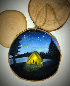 نقاشی تاریکی روی تنه چوب | JCHK-9717