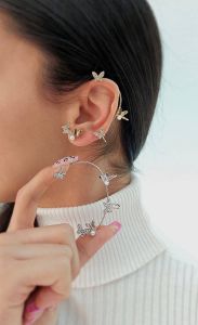 گوشواره ایرکاف نگینی | JCHK-9958