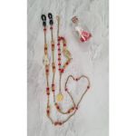 ست بند عینک قرمز و چوب  | JCHK-10121