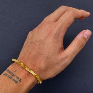 دستبند بنگل پیچی مردانه استیل  | JCHK-10412