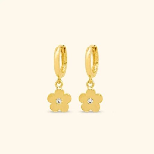 گوشواره حلقه ای استیل آبکاری طلا | JCHK-10409