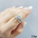 حلقه پشت حلقه ظریف نقره ۹۲۵ عیار  | JCHK-12321