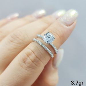 حلقه پشت حلقه ظریف نقره ۹۲۵ عیار  | JCHK-12321