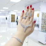 سرویس زنجیری نقره 925 عیار مشابه طلا سفید | JCHK-4962