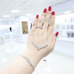 سرویس زنجیری نقره 925 عیار مشابه طلا سفید | JCHK-4964