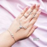 سرویس میکرو زنجیری نقره 925 عیار کپی طلا سفید | JCHK-5108