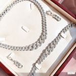 سرویس کارتیه فول نگین کپی طلا سفید | JCHK-5135