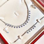 سرویس مارسا نقره 925 عیار کپی طلا سفید نگین جواهری | JCHK-5158