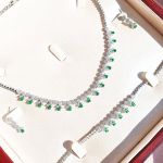 سرویس مارسا نقره 925 عیار کپی طلا سفید نگین جواهری | JCHK-5158