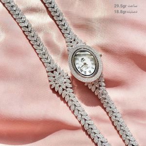 ست ساعت و دستبند برند gta نقره 925 عیار | JCHK-5185