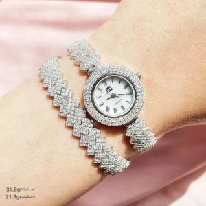 ست ساعت و دستبند نقره 925 عیار مارک | JCHK-5194