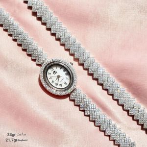 ست ساعت و دستبند نقره 925 عیار مارک gta | JCHK-5197