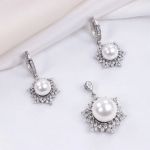 نیمست نقره مرواریدی نقره 925 عیار نگین برلیان | JCHK-5216