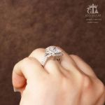 انگشتر نقره 925 عیار نگین برلیان و باگت | JCHK-5257