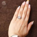 انگشتر نقره 925 عیار نگین برلیان و باگت | JCHK-5257